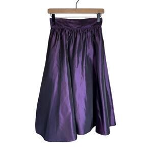 VINTAGE GUNNE SAX 80s Metallic Purple Satin-Lined Full Length Maxi Skirt 9